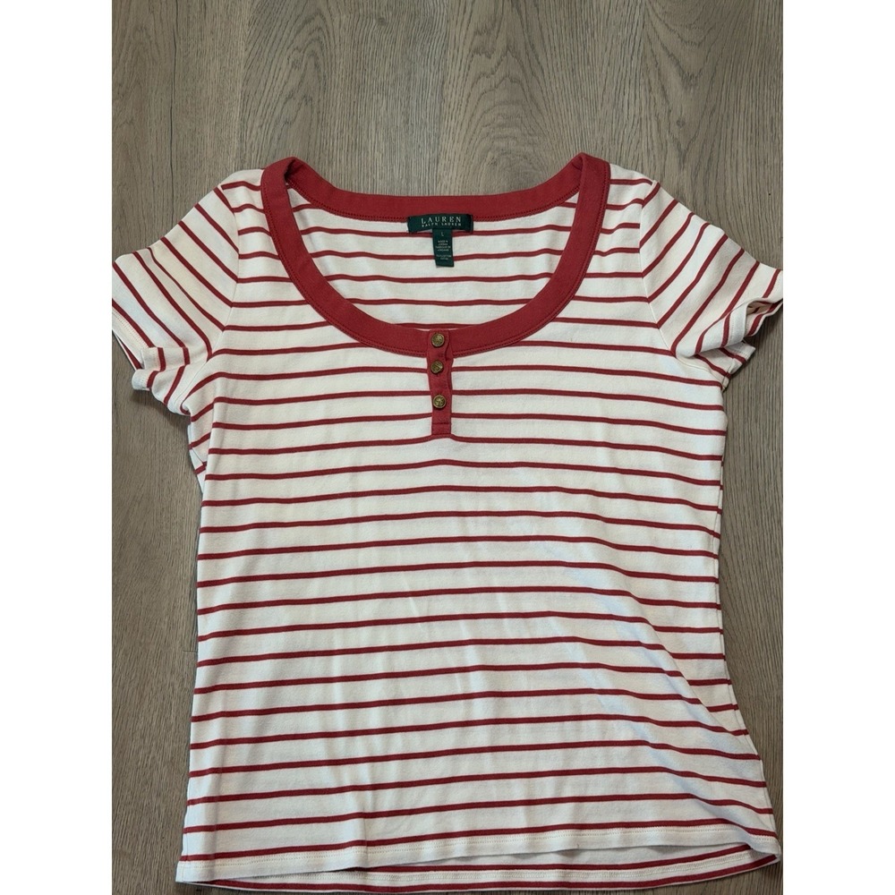 Womans Ralph Lauren Red/white Striped Vintage L